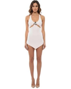David Koma Scoop Neck Mini Dress - White