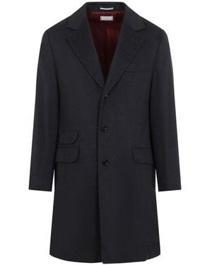 Brunello Cucinelli Notched Lapel Coat - Blue