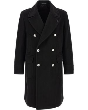 Tagliatore Notched Lapel Coat - Black