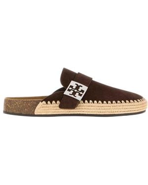 Tory Burch Suede Mules - Brown