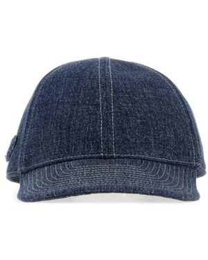 Prada Denim Solid Baseball Hat - Blue