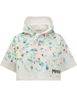 Marni Floral Hood Sweatshirt - White