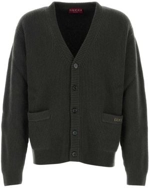Gucci V Neck Cardigan - Black