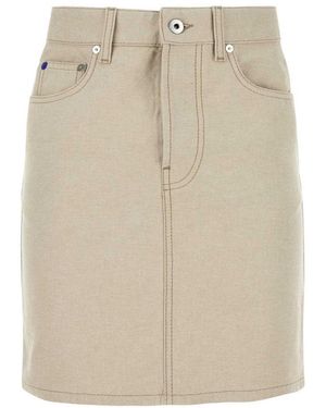 Burberry Sand Denim Mini Skirt - Natural