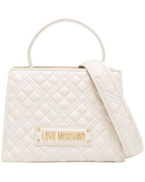 Love Moschino Off Logo Small Satchel - Natural