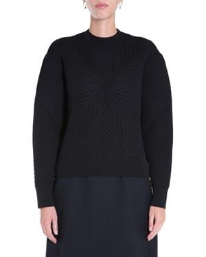 McQueen Textured Crew Neck Sweater - Blue