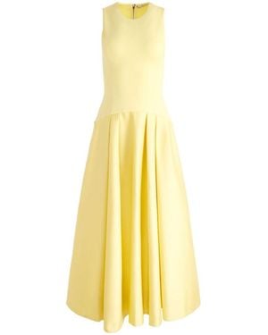 Alice + Olivia Adley Drop Waist Midi Dress - Yellow