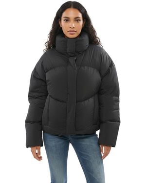 Bacon Quilted Mock Collar Jacket - Black