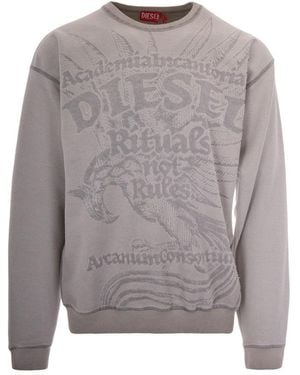 DIESEL Medium Crew Neck Sweatshirt - Grey
