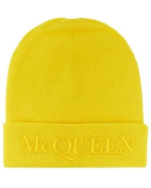 McQueen Logo Beanie Hat - Yellow