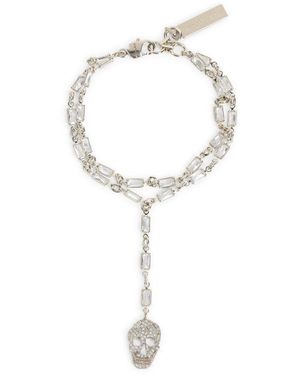 McQueen Pale Double Chain Bracelet - White