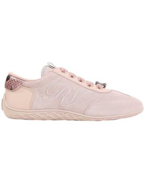 Roger Vivier Embroidered Low Sneakers - Pink