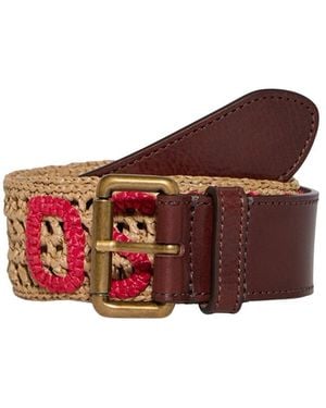 DSquared² Knitted Logo Belt - Red