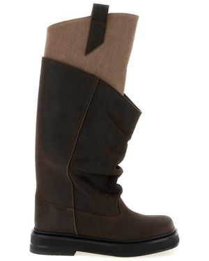 The Attico Robin Leather Boots - Black