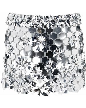 Rabanne Floral Mini Skirt - White