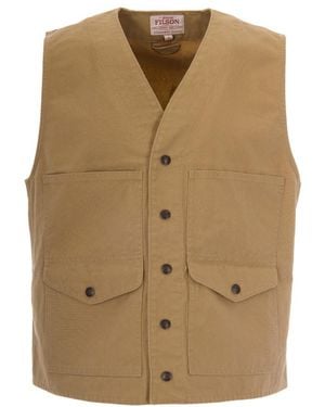 Filson Solid V-Neck Jacket - Natural