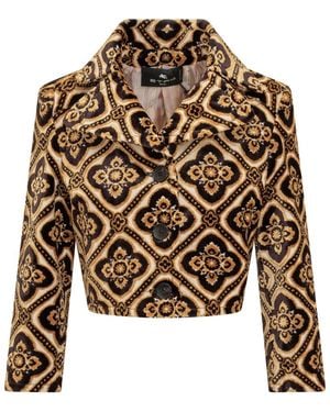 Etro Printed Notched Lapel Blazer - Brown