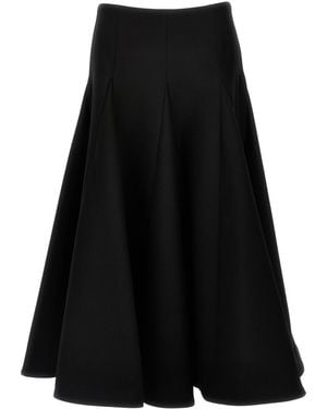 Valentino Crepe Couture Wool-Silk Skirt - Black