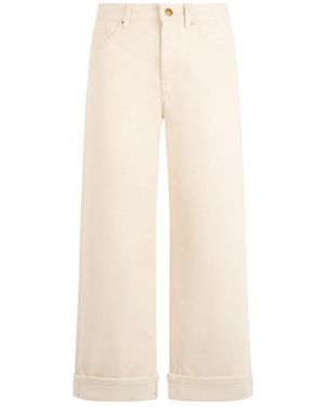 Moncler Straight Flat Front Pant - Natural