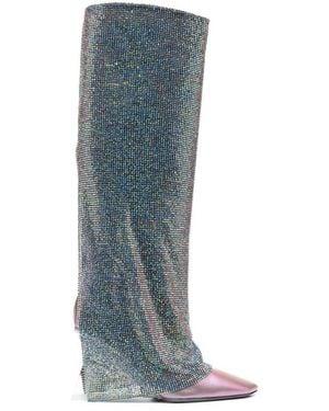 Benedetta Bruzziches Christine Leather Heel Boots - Blue