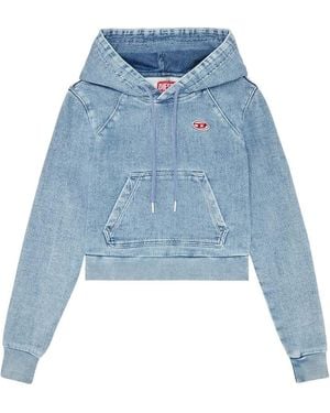 DIESEL Logo Hood Sweatshirt - Blue