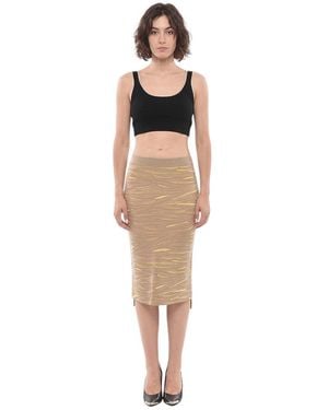 Stella McCartney Animal Print Calf Length Skirt - Yellow