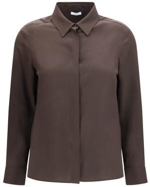 Lardini Straight Solid Shirt - Brown