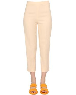 Moschino Slim Flat Front Pants - Natural