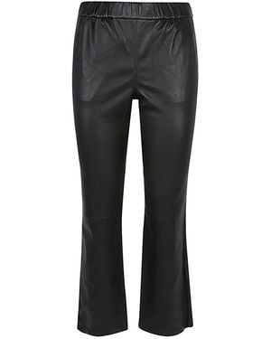 Enes Straight Leather Pants - Gray