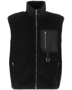 Fendi Textured Mock Collar Jacket - Black