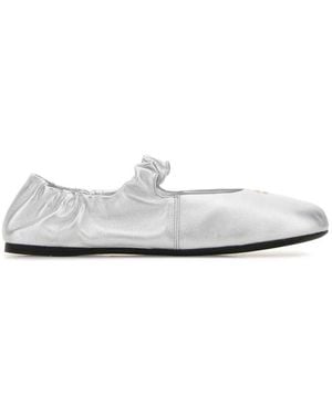 Miu Miu Leather Ballet Flats - White