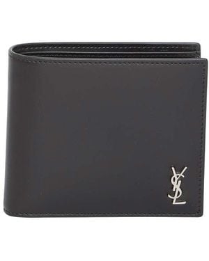 Saint Laurent Cassandre Logo Wallet - Black