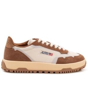 Autry Color Block Sneakers - Brown
