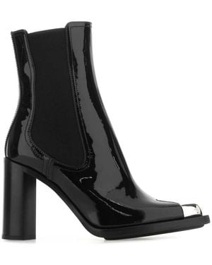 Alexander McQueen Leather Chelsea Ankle Boots - Black