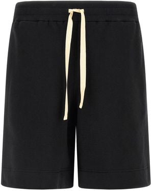 Jil Sander Embroidered Logo Bermuda Shorts - Black