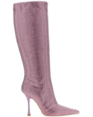 Leonie Hanne Rhinestone High Boots - Purple