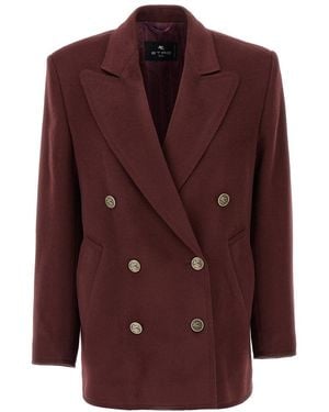 Etro Double-Breasted Blazer - Purple