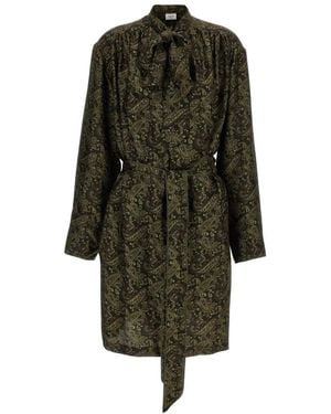 Saint Laurent Paisley Print Dress - Green