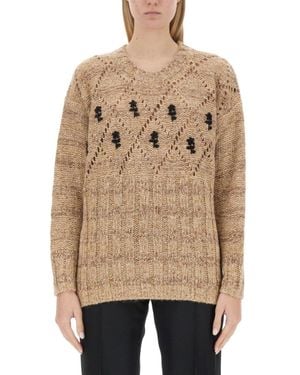 Cormio Knitted Crew Neck Sweater - Natural