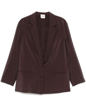 Alysi Single-Breasted Blazer - Brown