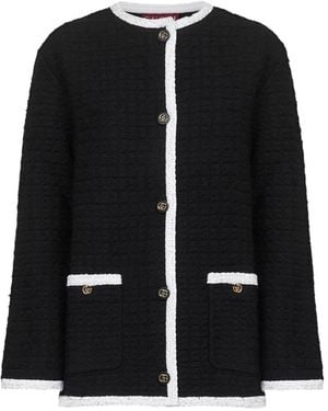 Gucci Tweed Wool Cardigan - Black