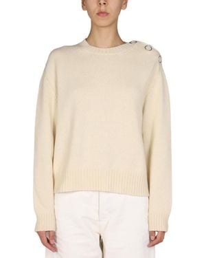 Jil Sander Buttons Shirt Wool Sweaters - Natural