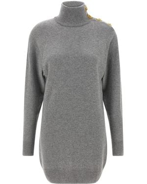 Balmain Cashmere Wool Dress - Gray