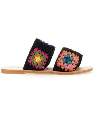 Manebí Floral Yucatan Sandals - White