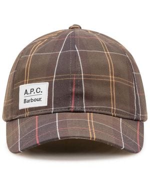 Barbour Check Baseball Cap - Brown