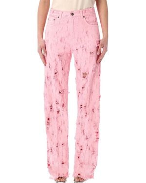 Haikure Straight High Rise Jeans - Pink