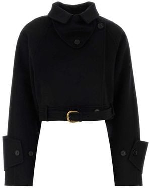 Chloé Solid Shirt Collar Jacket - Black