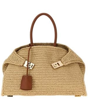 Ferragamo Hug Medium Satchel - Metallic