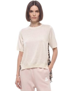 Stella McCartney Floral Crew Neck Top - Natural
