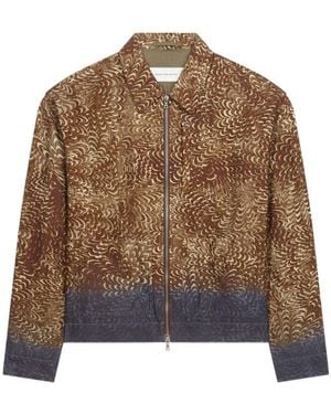 Dries Van Noten Animalier Print Bomber Jacket - Brown